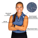 New 2Putt Women's Starry Night Sleeveless Golf Polo-4