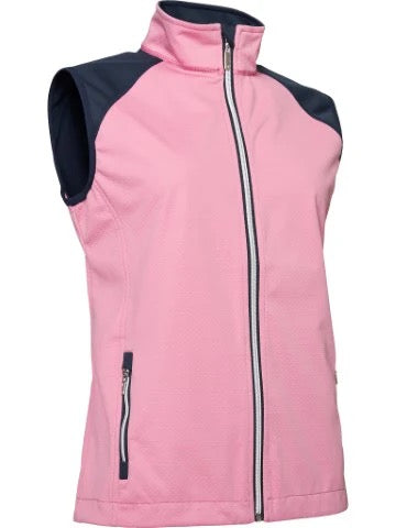New Abacus Women's Arden Softshell Golf Vest Rhubarb Size L MSP$109