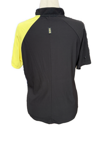 Jamie Sadock Women's Black & Yellow Short Sleeve Golf Top - 0