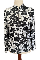 Tail Women's Black & White Floral Longsleeve Golf Sun Shirt Size L MSP$100-1