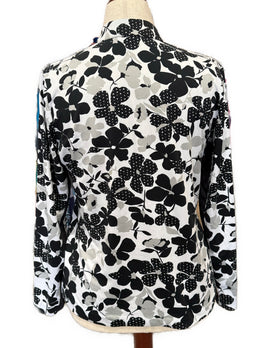 Tail Women's Black & White Floral Longsleeve Golf Sun Shirt Size L MSP$100 - 0