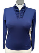 EP Pro Tour Tech Blue 1/4 Zip Ruched Women's Golf Pullover Size S-1