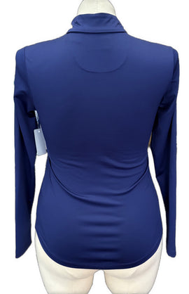 EP Pro Tour Tech Blue 1/4 Zip Ruched Women's Golf Pullover Size S - 0