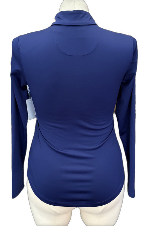 EP Pro Tour Tech Blue 1/4 Zip Ruched Women's Golf Pullover Size S