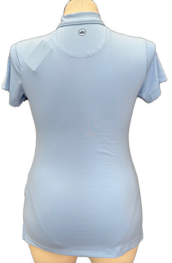 New Peter Millar Light Blue Polo w/Hazeltine Logo Size S MSP $95