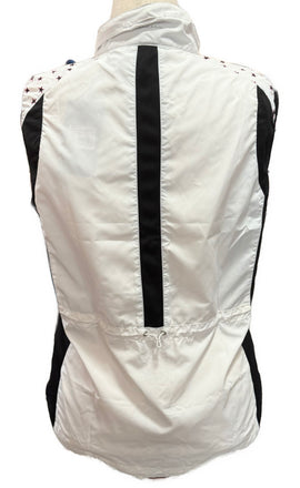New Abacus Ladies Formby Stretch Windvent Golf Vest- White Stars MSP$98 - 0