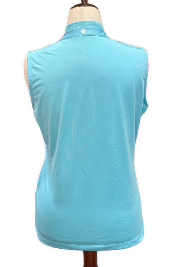 EP NY Women's Aqua Sleeveless Golf Polo w/ Logo Size L MSP$88