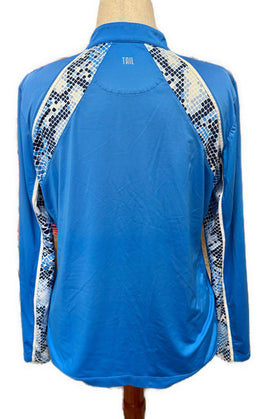 Tail Multicolor Blue Snakeskin Print Pullover Size XL - 0