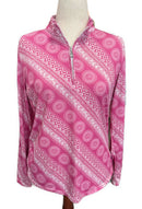 San Soleil Pink & White Patterned Pullover Size L. MSP$90-1