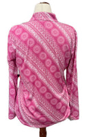 San Soleil Pink & White Patterned Pullover Size L. MSP$90-2