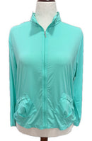 Jamie Sadock Women's Mint Sunsense Full-Zip Golf Top Size M-1