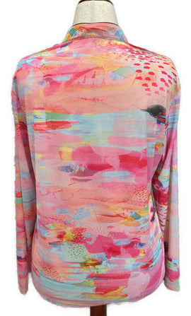 Jamie Sadock Sunsense Watercolor Print Longsleeve Sun Shirt Size L MSP$99 - 0