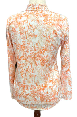 San Soleil Women's White & Coral Longsleeve Sun Shirt Size L - 0