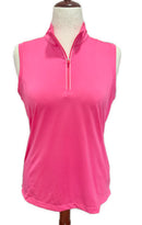 EP NY Hot Pink Sleeveless Zip Mock Golf Top Size L MSP$80-1