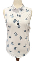 Bad Birdie Women's Deserted Print Sleeveless Golf Polo Size L MSP$78-3