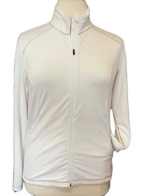 Kate Lord Women's White Full Zip Golf Jacket Size XL