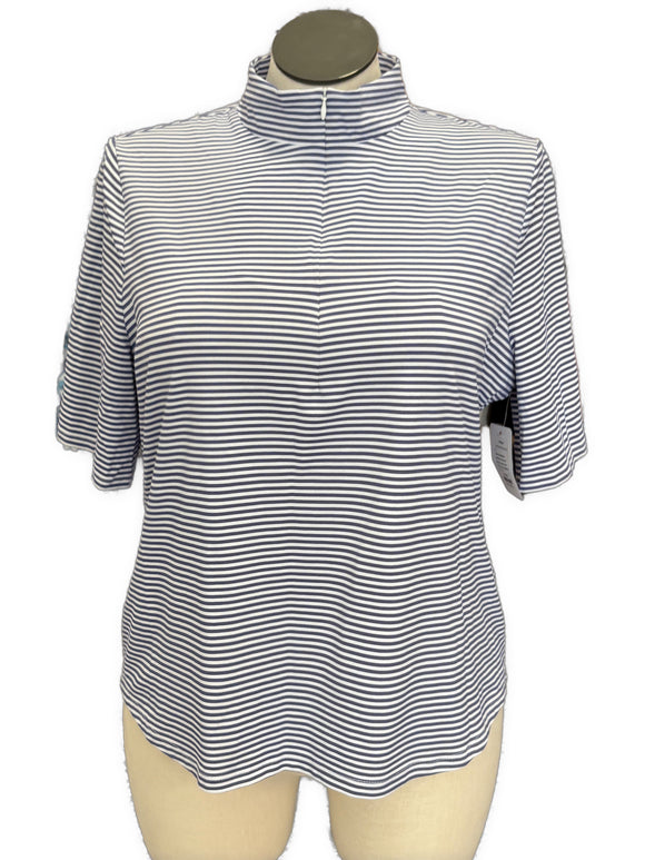 Tommy Bahama Women's Purple & White Striped Golf Polo Size XL MSP$110