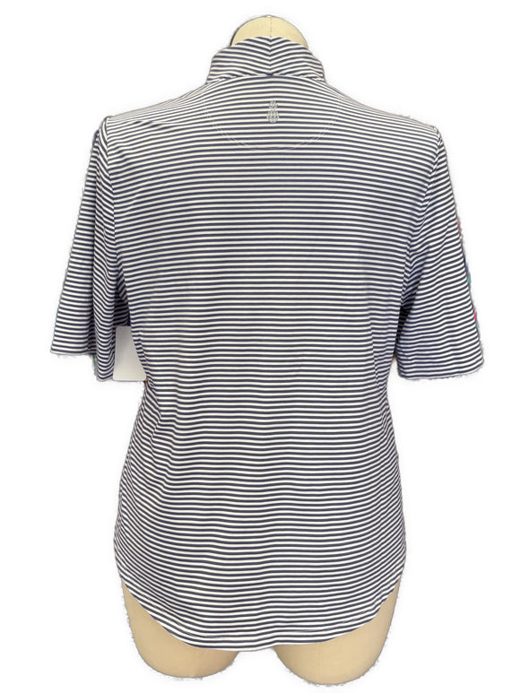 Tommy Bahama Women's Purple & White Striped Golf Polo Size XL MSP$110