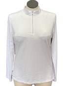 Tail Activewear White Long Sleeve Zip Mock Golf Top Size XL MSP$80-1