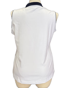 New Tail Activewear Fey White Sleeveless Ribbed Golf Top Size XL MSP$96 - 0
