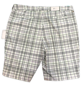 New Greg Norman Green Black & White Plaid Golf Shorts Size 16 MSP$75 - 0