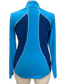 Annika by Cutter & Buck Turquoise & Navy Zip Golf Pullover Size L-2