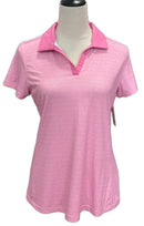 Adair Pink Heathered Women's Short Sleeve Golf Top Size M-1