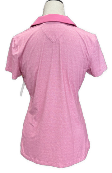 Adair Pink Heathered Women's Short Sleeve Golf Top Size M - 0
