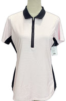 Cutter & Buck White w/Red Patterned Women's Short Sleeve Golf Top Size M-1