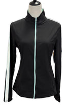 Adair Women's Black Full-Zip Jacket w/Mint Green Piping Size M-1