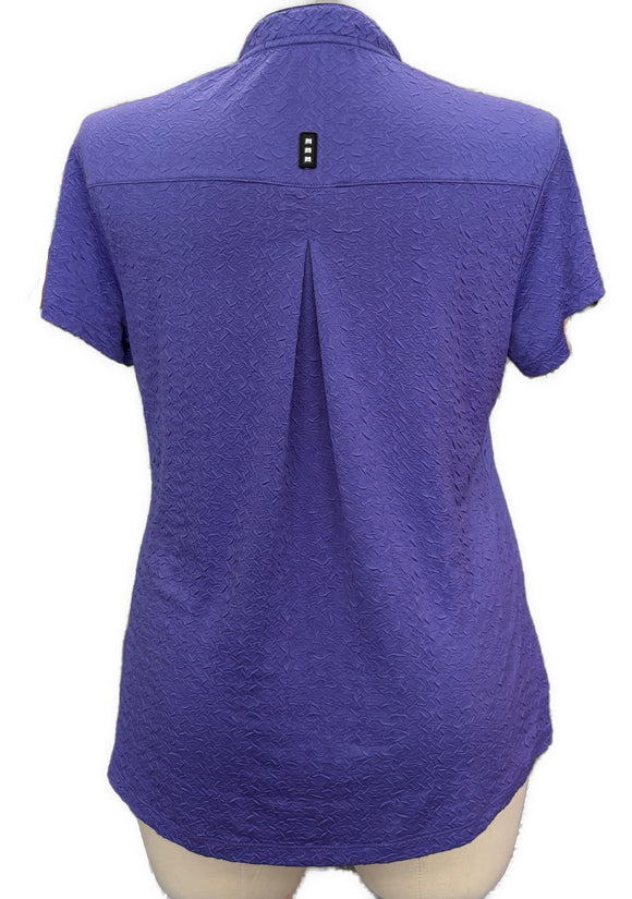 Jamie Sadock Purple Textured Women's Short Sleeve Top Size L