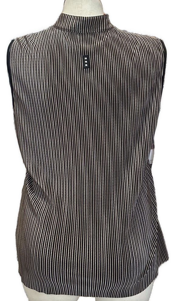 Jamie Sadock Tan & Black Crinkle Women's Sleeveless Golf Top Size XL