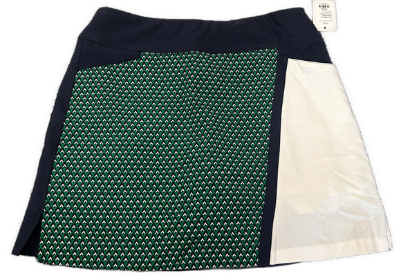 Lady Hagen Navy Green & White Patterned Women's Golf Skort Size L