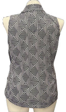 Sport Haley Black & White Geometric Print Sleeveless Golf Top Size XL-2