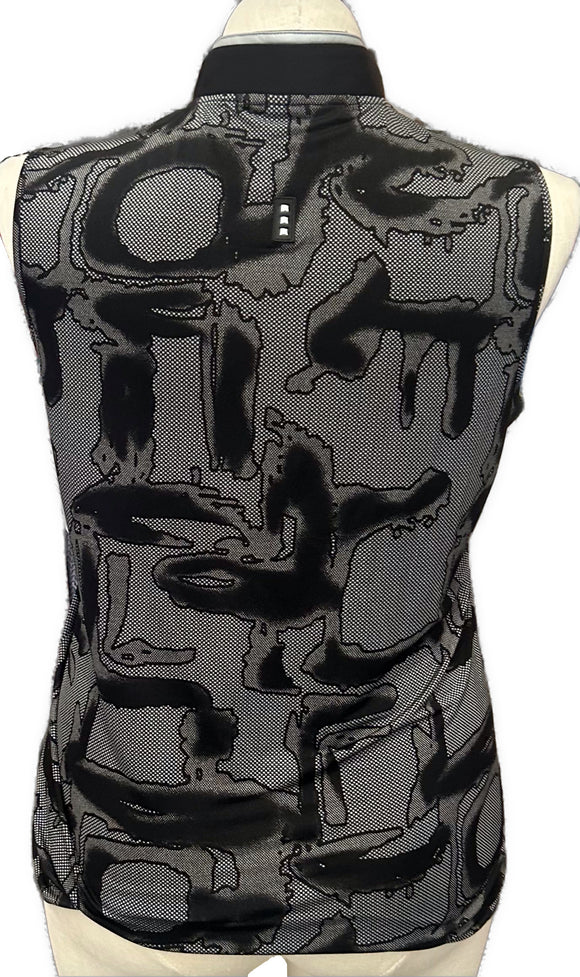 Jamie Sadock Gray & Black Patterned Women's Sleeveless Golf Top Size L
