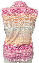 Zenergy Pink Orange & Tan Ombre Patterned Women's Sleeveless Golf Top Size L-2