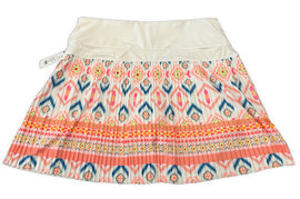 Lucky in Love Coral & White Patterned Micro Pleat 18” Golf Skort Size XL - 0