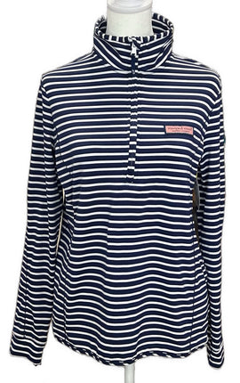 Vineyard Vines Navy & White Striped Women's Golf Pullover Size S MSP$118
