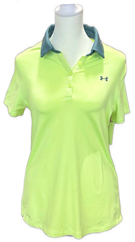 Under Armour Neon Yellow Women's Short Sleeve Golf Top Size S