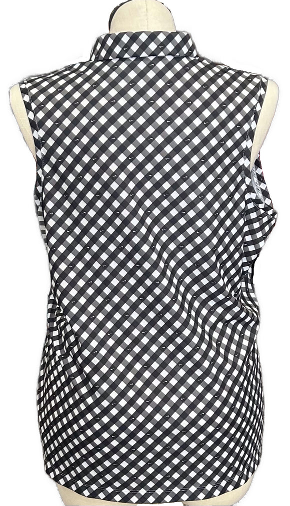 Nike Black & White Print Women's Sleeveless Golf Top Size XXL