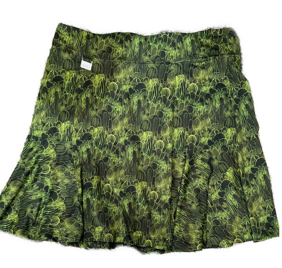 Lopez Black & Green Cactus Print Golf Skort Size M