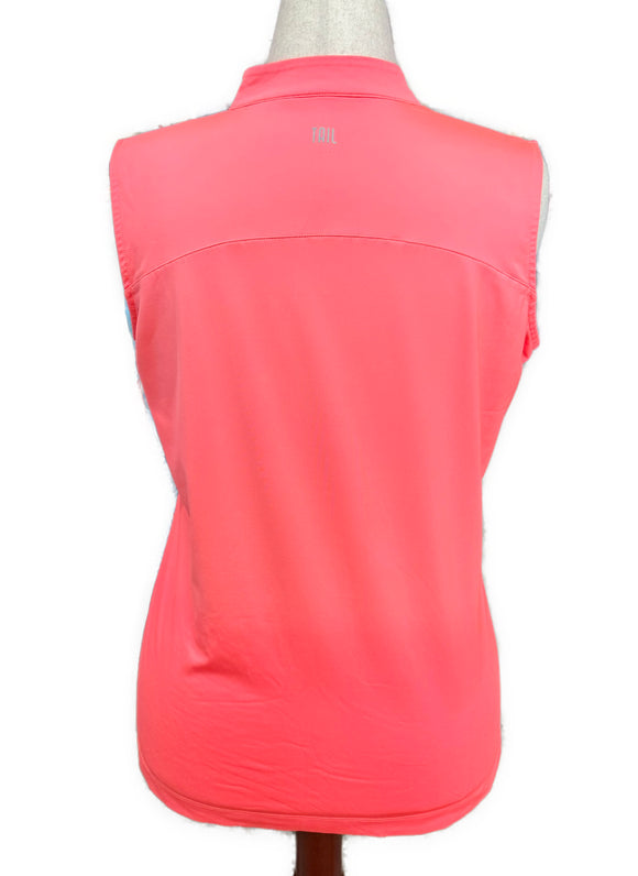 Tail Activewear Women's Coral Sleeveless Snap Golf Top Size L