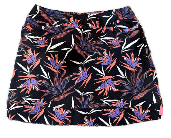 Tail Activewear Black, Purple & Coral Birds of Paradise Golf Skort Size M