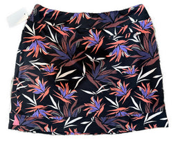 Tail Activewear Black, Purple & Coral Birds of Paradise Golf Skort Size M - 0