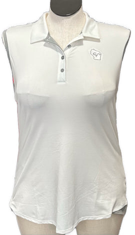 Adidas White Sleeveless Golf Top w/Gray Accents & Logo Size XL