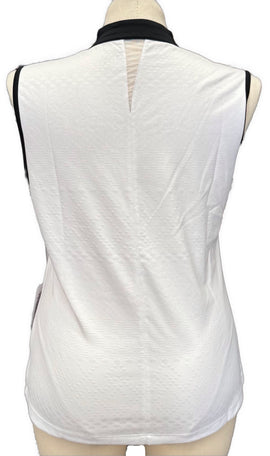 New Tail Activewear White Jacquard Sleeveless V-Neck Top Size XL MSP$90 - 0