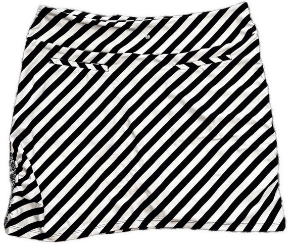 New Swingdish Black & White Striped Paisley 18” Golf Skort Size XL MSP$89