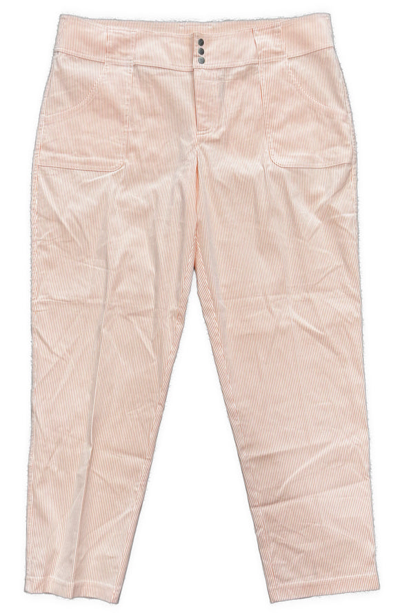 New Jofit Peach Striped Seersucker Cropped Golf Pant Size 14 MSP$108