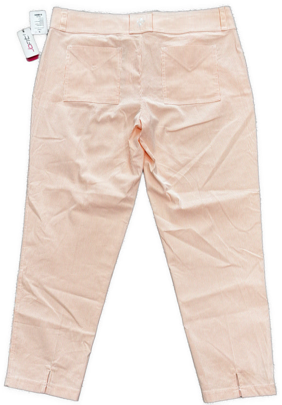 New Jofit Peach Striped Seersucker Cropped Golf Pant Size 14 MSP$108