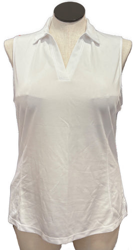 New PGA Tour Women's White Sleeveless Golf Polo Size XL - 0